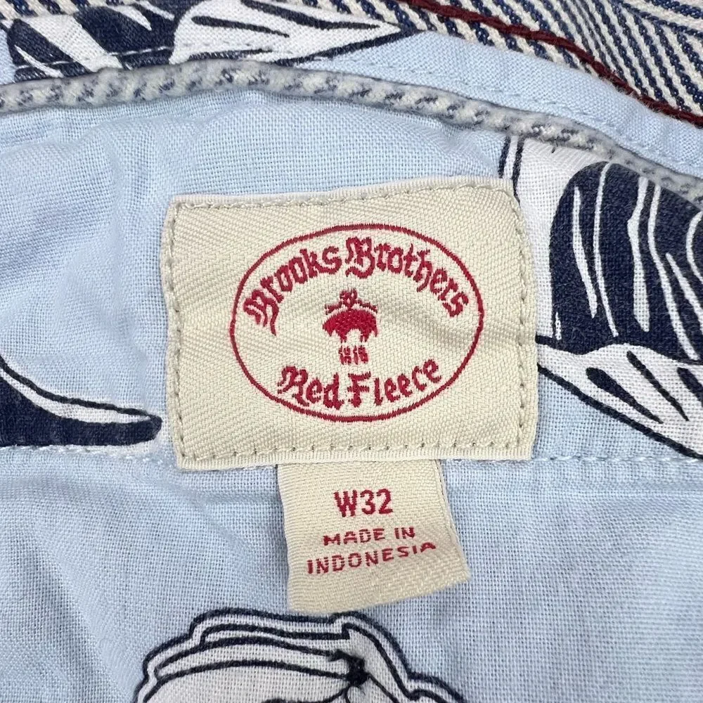 Brooks Brothers Red Fleece Men’s Seersucker Shorts 32W Blue White Cotton